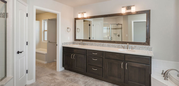 Bathroom Remodeling in Phoenix with Custom Cabinets and Double Sink