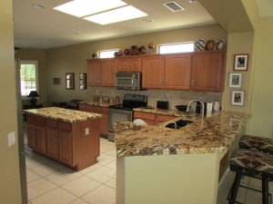 A functional kitchen bar that was added as part of a kitchen renovation in Surprise, AZ