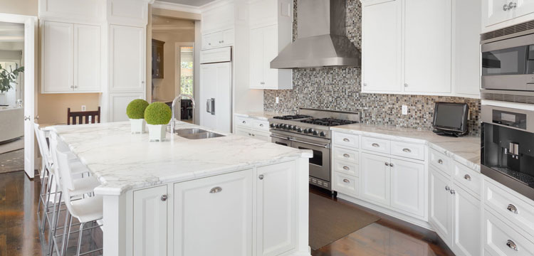 Kitchen Remodeling in Peoria, AZ with White Cabinets and Custom Cabinets