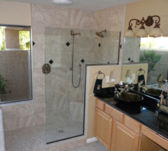 Custom Bathroom with a glass shower door in Peoria